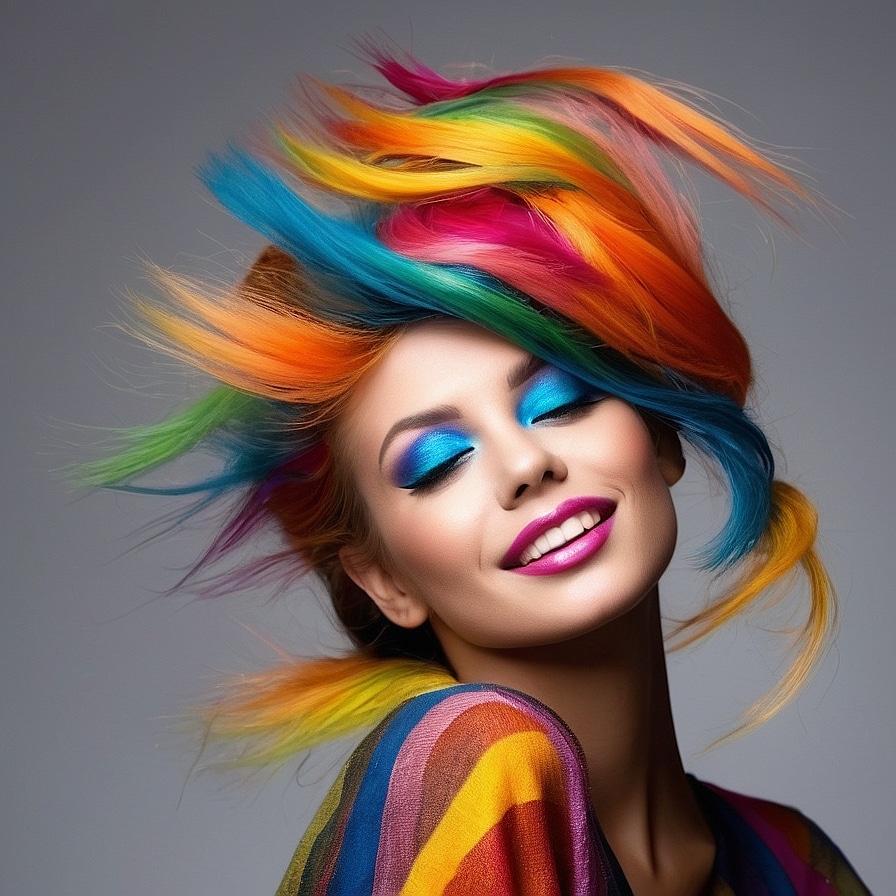 Transformación capilar con color vibrante